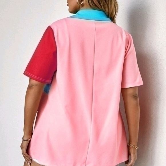 💥NEW💥 SHEIN COLOR BLOCK BLAZER JACKET SZ 2X - Picture 2 of 3